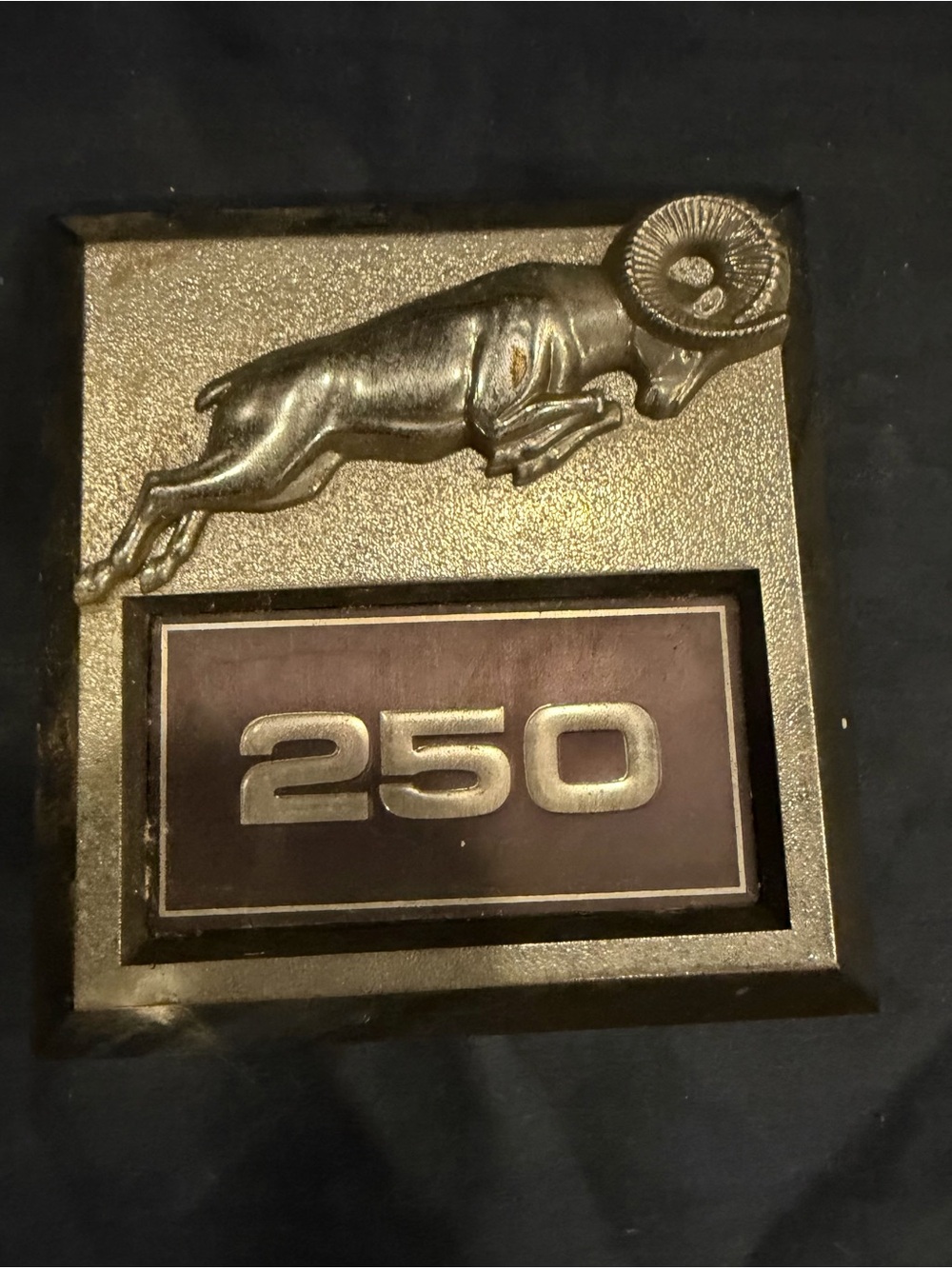 Gold Ram Emblem Wall Plaque - 250 Number Accent